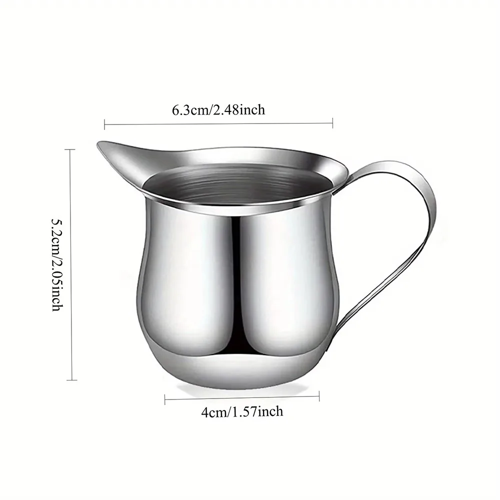 Latte Art Stainless Steel Coffee Milk Frother Cup With Pouring Spout Silver Espresso Pitcher Cup Espresso Creamer Pitchers