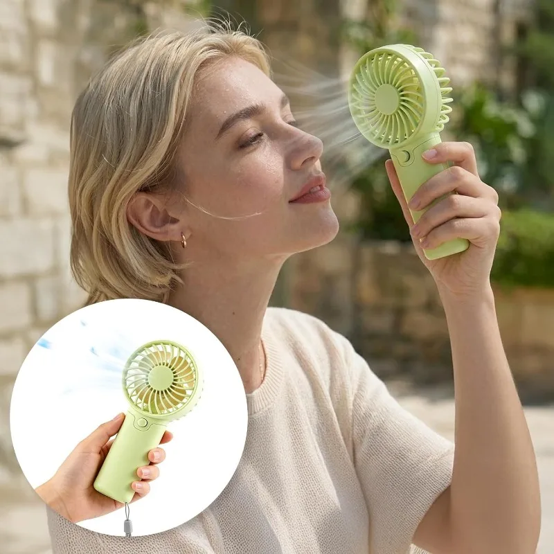 Mini Portable Handheld Fan Strong Wind Quiet Personal Fan for Office Outdoor Travel Desktop(Requires AAA Batteries,Not Included)