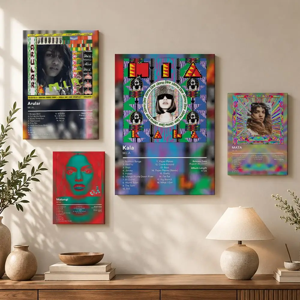 Singer M-MIAS Album Framed Wall Painting HD Wood Framed Canvas Poster Wall Art For Bedroom Living Room Bar Home Decor