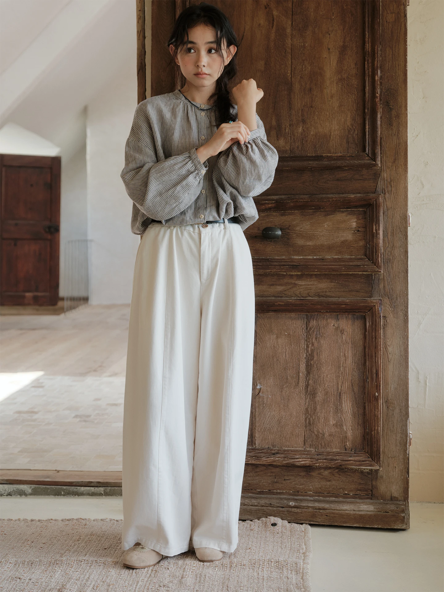 

Loose Balloon Pants Wide Leg Straight Cut Pear ape Body Knife Pants Casual Sle Cotton Fabric Ladies Faion 2025 Autumn