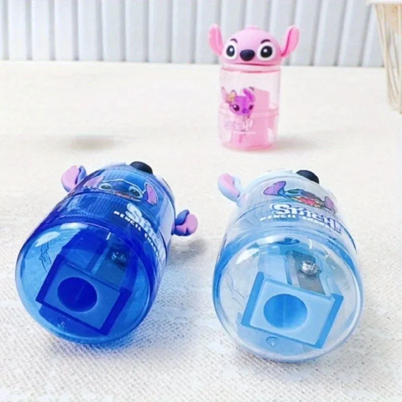 Random 1pc Disney Licensed Cartoon Stitch-Shaped Pencil Sharpener | Portable Single-Hole Sharpener Office Supplies PVC Material