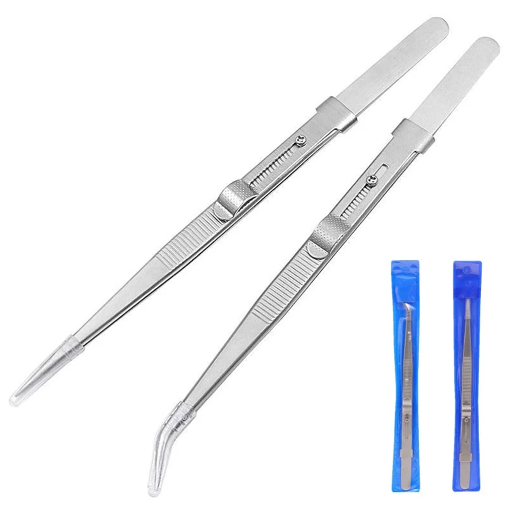 Jewelry Making Tool Jewelry Tweezers Component DIY Kit Making Tool Repair Tools Stainless Steel Straight/Elbow