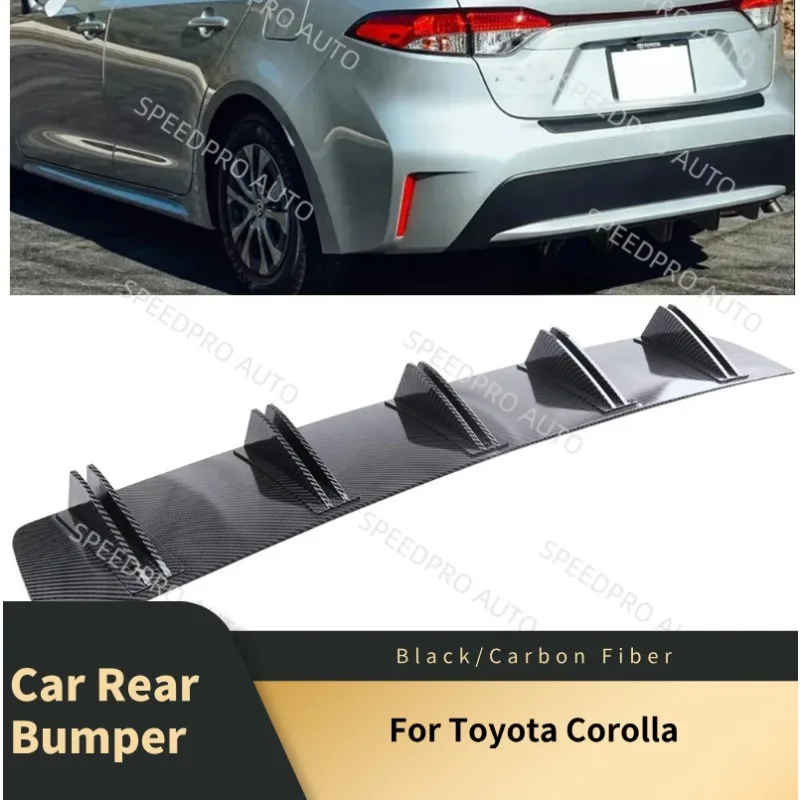 

Rear Diffuser 5 Fins Shark Bumper Splitter Spoiler Lip For T0yota Corolla Car Body Kit Accessories Carbon Fiber