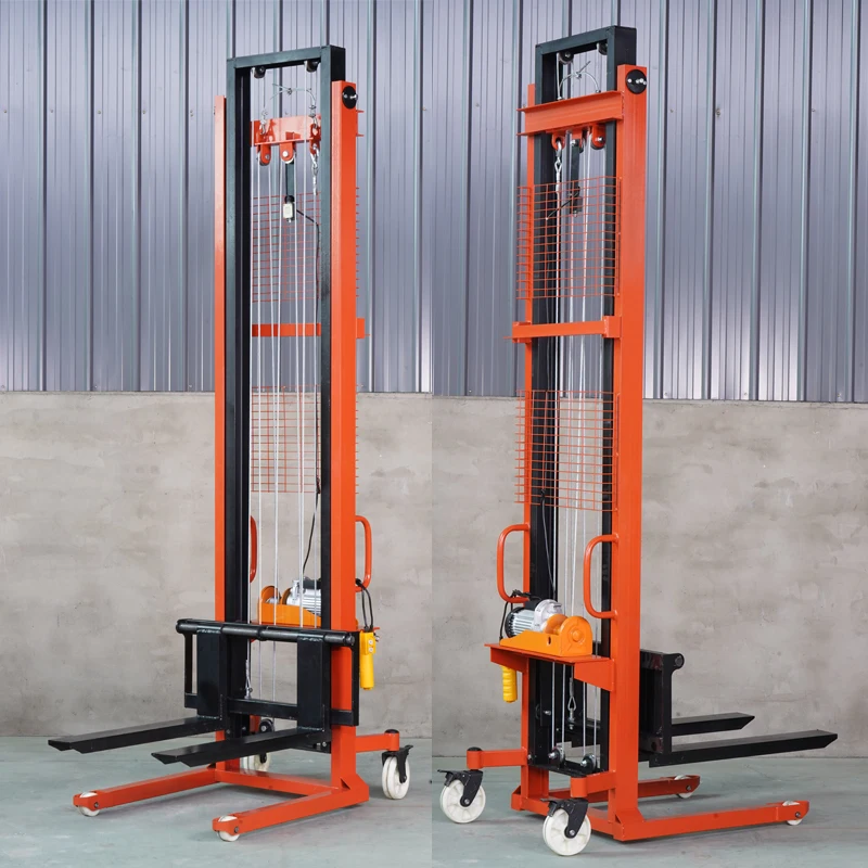 New 2t 3ton 3m Semi Electric Pallet Stackers 1.5t Manual Winch Forklift Mini Warehouse Hydraulic Electric Cheap Price Folk Lift