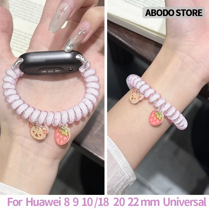 pulseira-elastica-com-fio-para-huawei-band-10-9-8-18-20-22mm-com-pingente-de-ursinho-fofo-para-huawei-watch-gt-6-5-4-fit3-41-46mm
