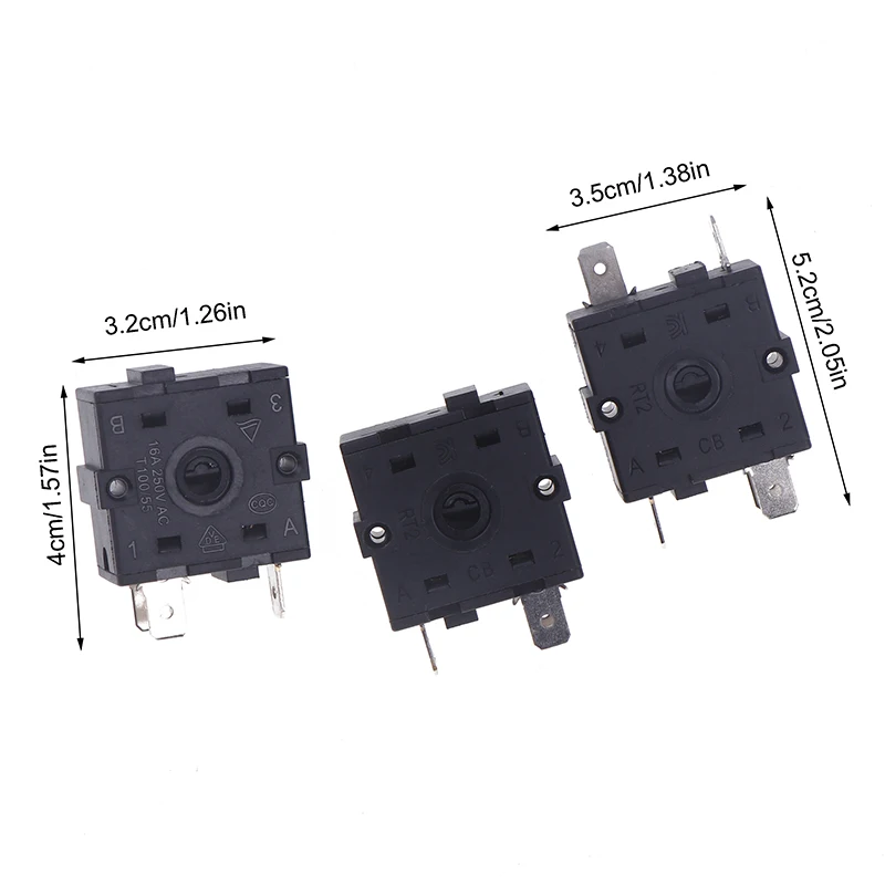 가정용 전기실 히터 위치 기어 노브 스위치, 로터리 스위치 선택기, AC 200V 16A 라디에이터, 3 핀, 5 핀, 1 개