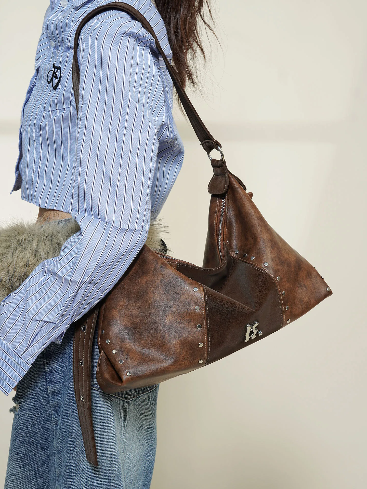 

KangHua 2022, осенне-зимняя новая большая сумка в стиле ретро под мышками, сумка через плечо на одно плечо, женская пригородная сумка