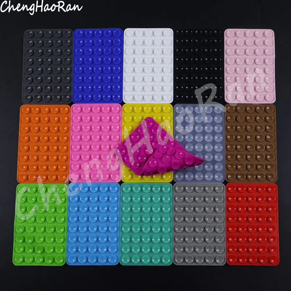 양면 실리콘 흡착 패드, 휴대폰 고정장치 흡착 컵, 뒷면 접착 고무 흡착 패드, 고정 패드 액세서리, 1 개