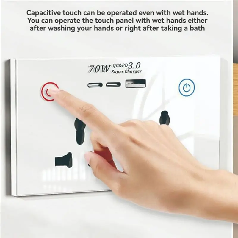 New Shown-Smart Socket With Fast Wifi+Bluetooth Smart Wall Outlet 2 Sockets+2USB Charging Port Electrical Outlet Switche