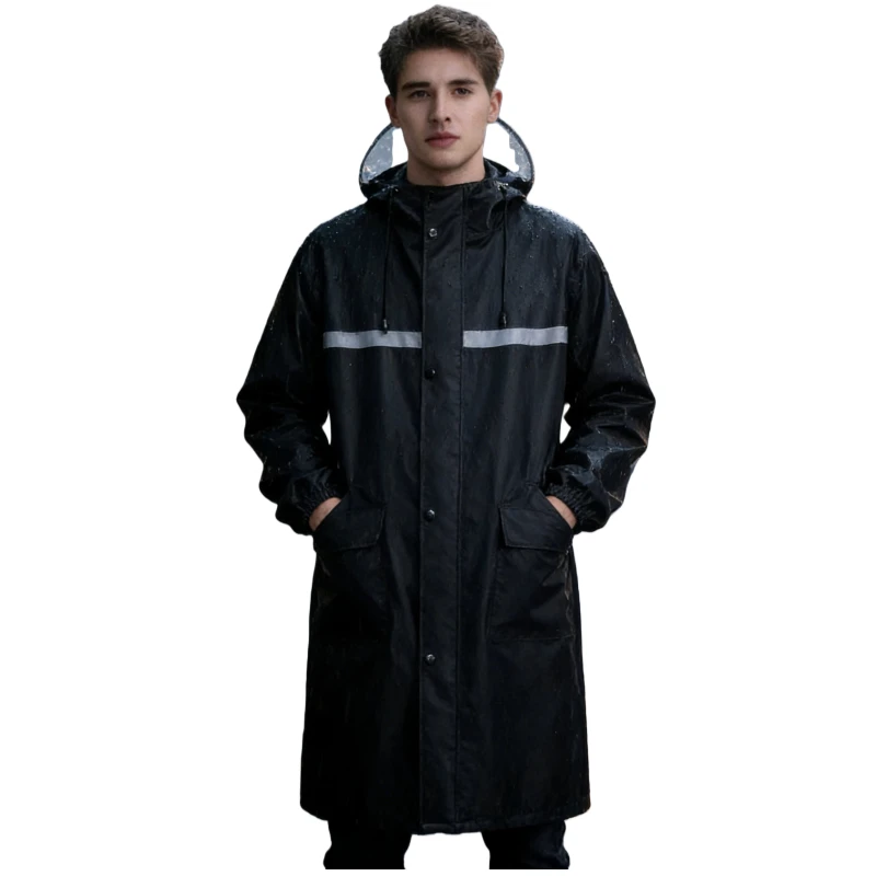 

New Motorcycle Rider Raincoat Long Full Body Rainstorm Protection Single Adult Reflective Labor Protection Raincoat