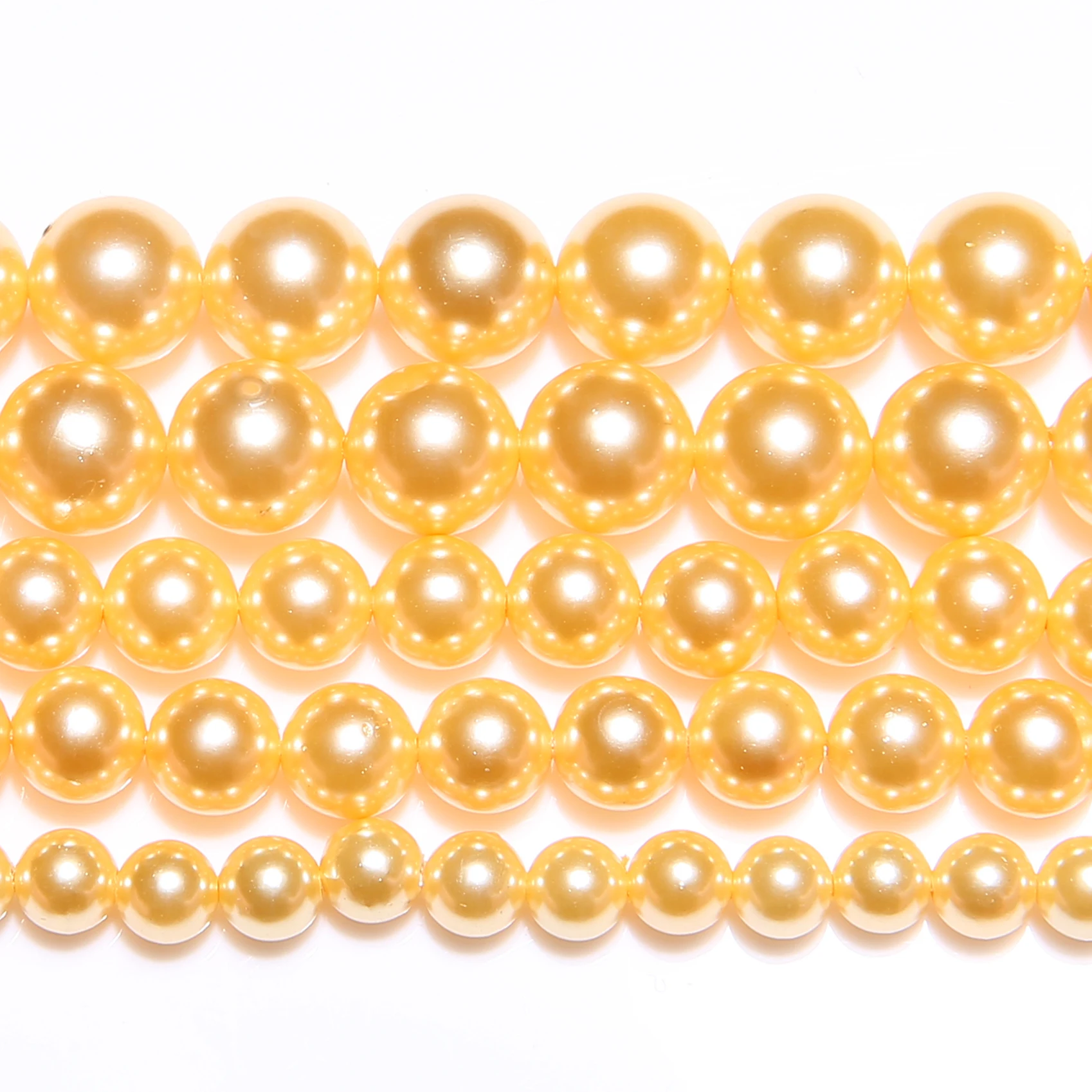 Synthetic Material Pearl Powder and Glue Round Loose Beads 4 6 8 10 12MM Pick Size for Jewelry Making DIY