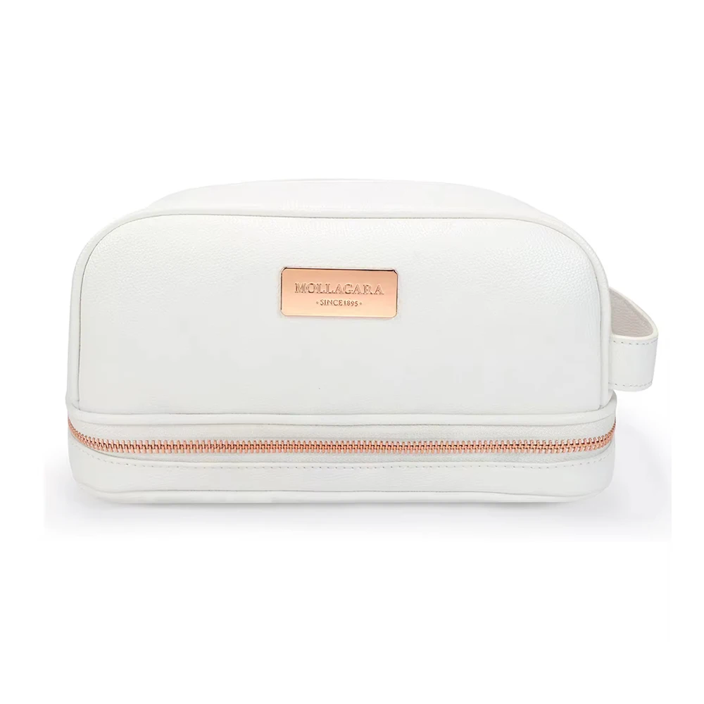 

GORFIA PU Makeup Bag Large Capacity Portable Women's Handheld Toilet Makeup Multi functional Zipper Storage Bag