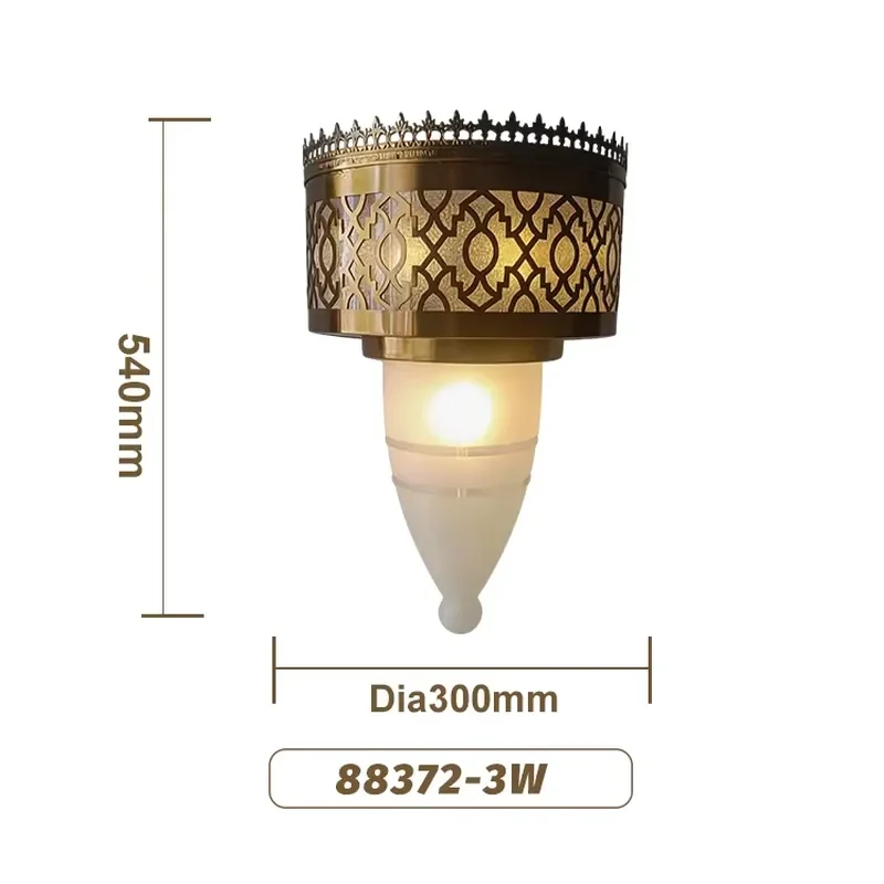 Bespoke Factory Indoor Decoration Sconce Light Hotel Villa Resort Mosque Aisle Arabesque LED Wall