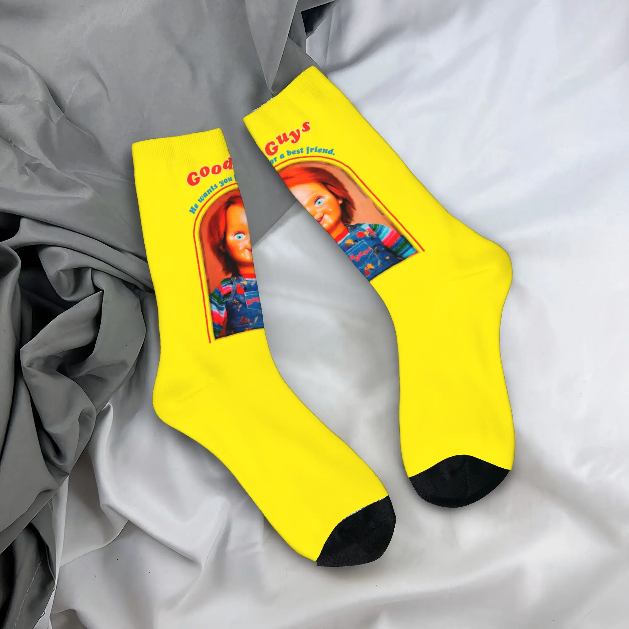 

Мужские и женские теплые модные носки Custom Good Guys Chucky с принтом куклы Чаки из фильма «Детские игры»