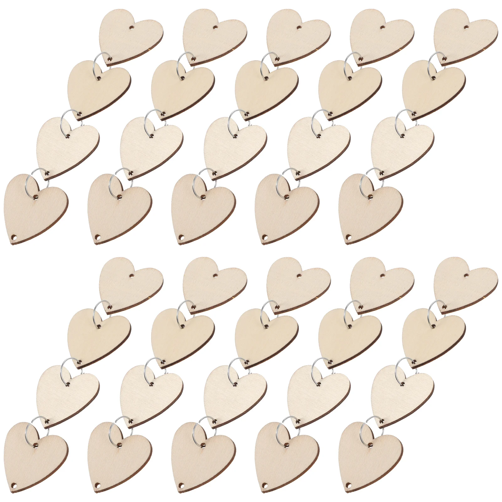 

50 Pcs Heart Shaped Wood Chips Decorations Birthday Board Hearts Christmas Reminder Calendar Wooden Accessories Decorate Wall