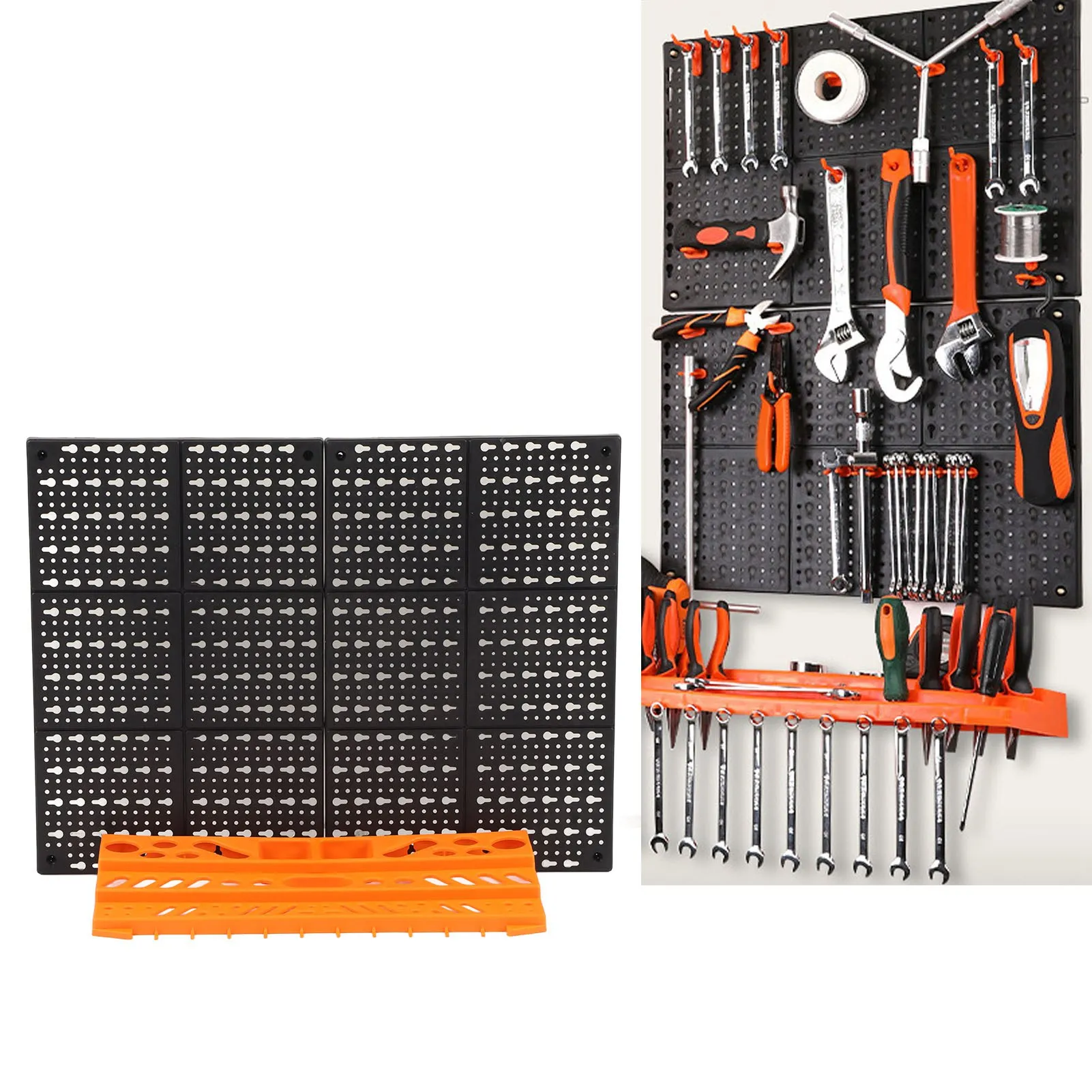 Wall Mounted Pegboard ABS Multifunctional 15KG Bearing Capacity Tool Organizer System for Parts Wall Mounted Tool Rack