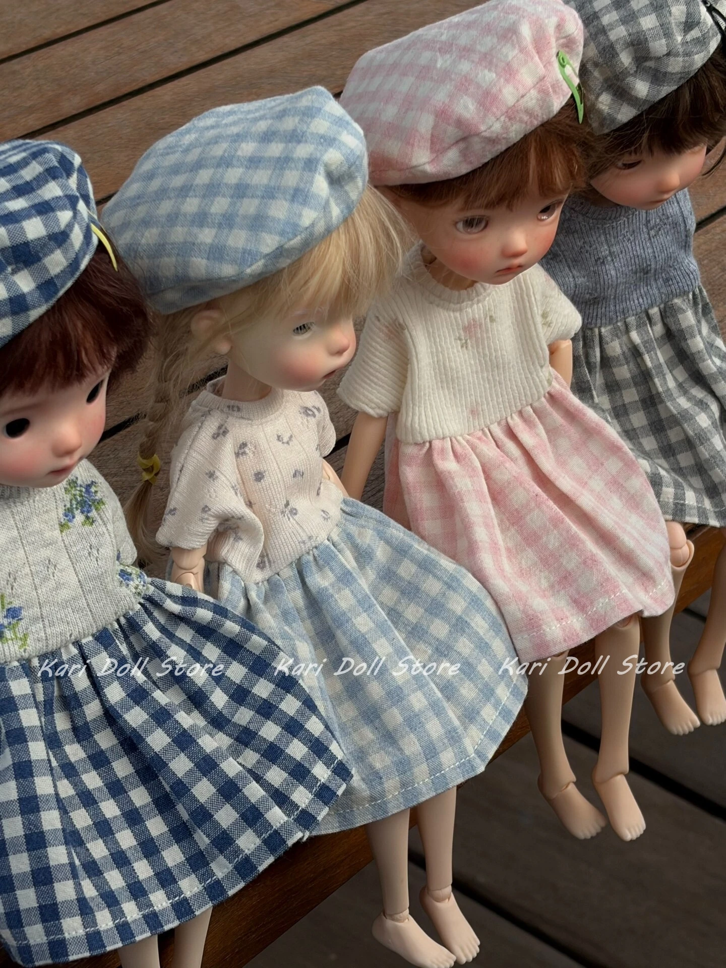 Splicing floral skirt and hat for Landazz Landoudou ob24ob22 Doll