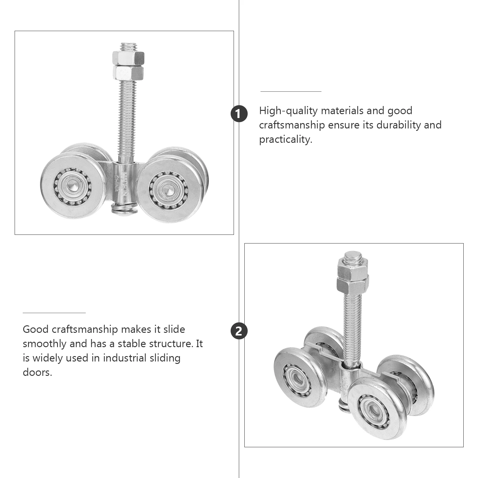 Door Pulley Wheel for Sliding Gate Roller Trolley Wheels Steel Rail Hanging Kit