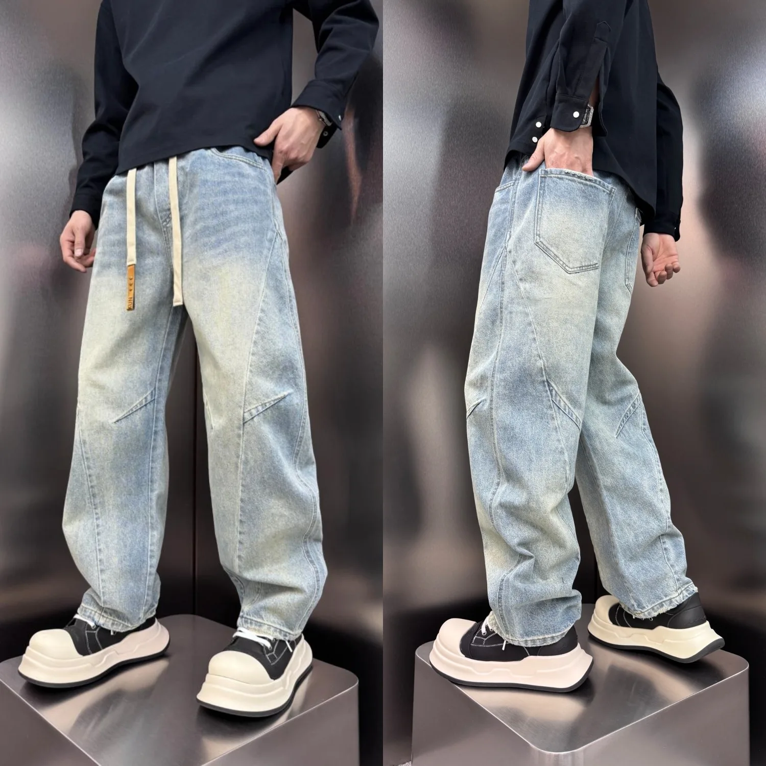 

2025 New Men's Jeans Blue Pants High Street Fashion Joggers Pants Men Casual Men Clothing Haren Pants Streetwear Trousers Men