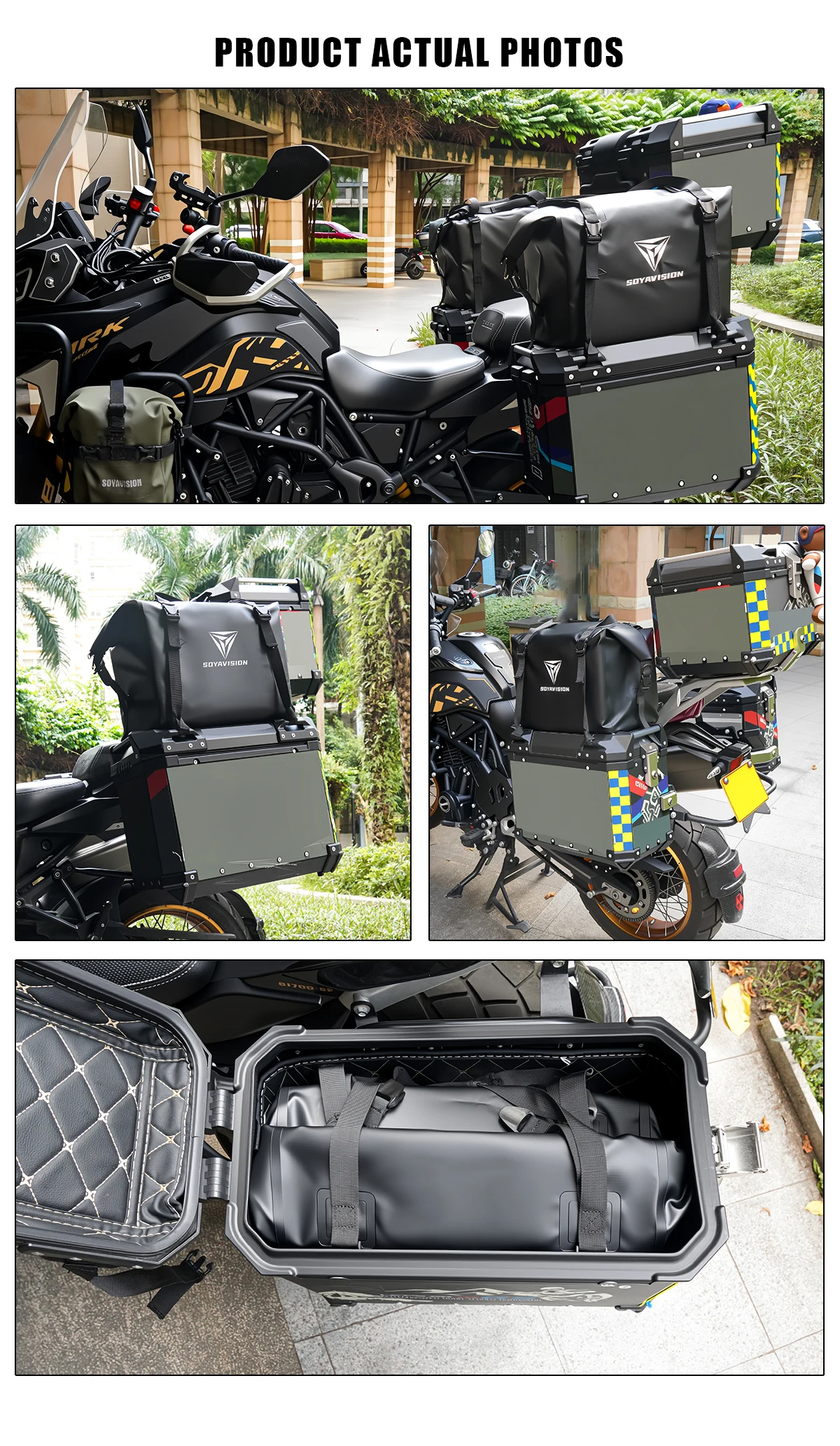 Waterproof Motorcycle Luggage Pannier Inner Bag  Aluminium Case Liner Bag Luggage Box Inner Bags Black Side Case Top Bags