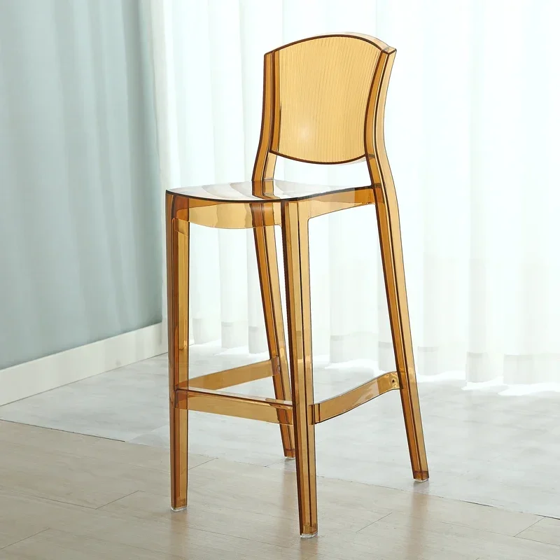 

High Modern Designer Nordic Modeling Bar Chairs Dining Plastic Restaurant Acrylic Bar Chairs Luxury Chaise Design Home Furniture