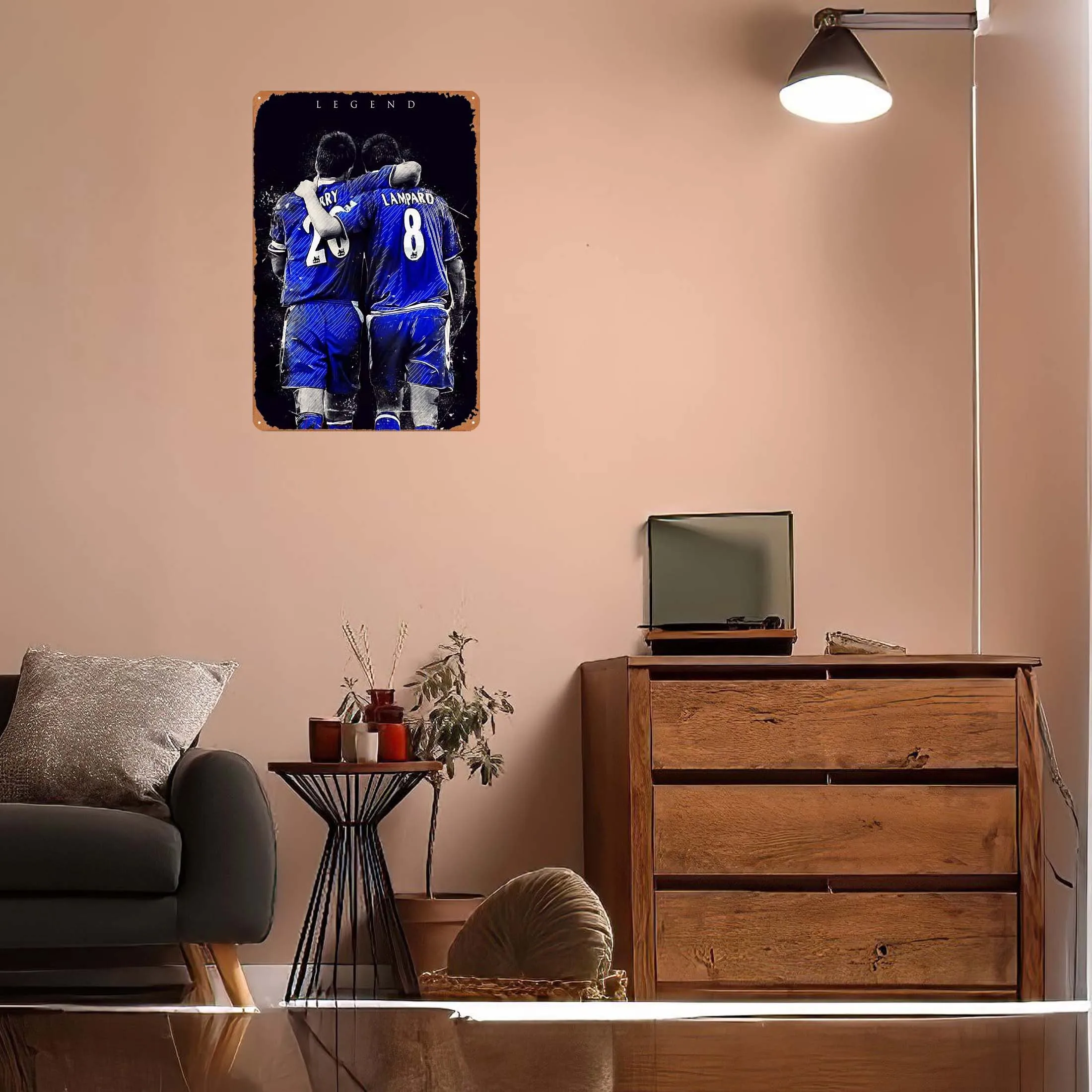 Terry and Lampard Tinplate Sign Sports Poster Coffee Corner Metal Sign Plaque for Wall Art Decoration Gamer Room Decoration Man