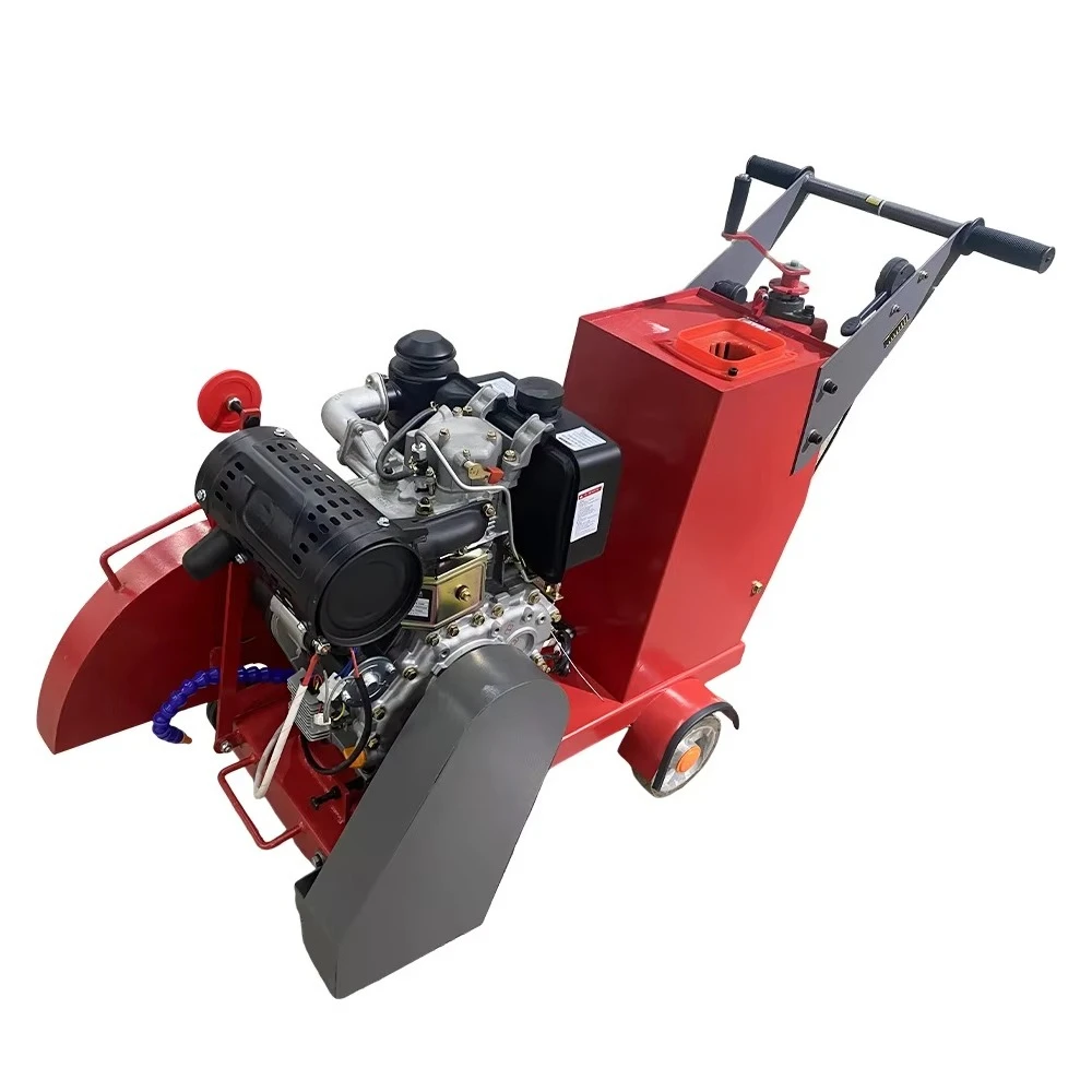 High-quality handheld ground saw concrete road cutter with a cutting depth of 180 mm and 8/10/12 horsepower