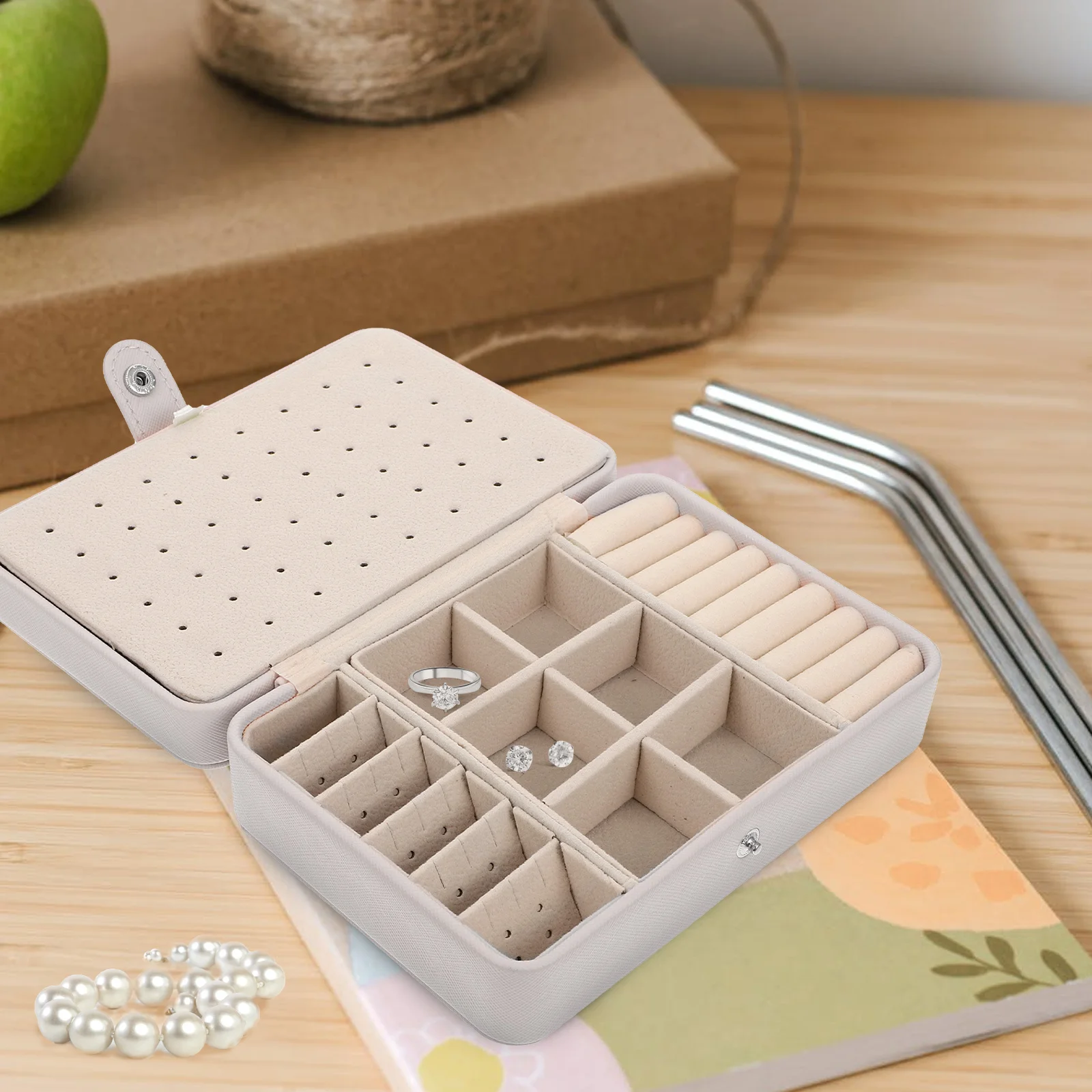 1Pcs Simple Design Multipurpose Jewelry Organizer Box for Earrings Rings Necklaces Bracelets Home Decor Storage Case