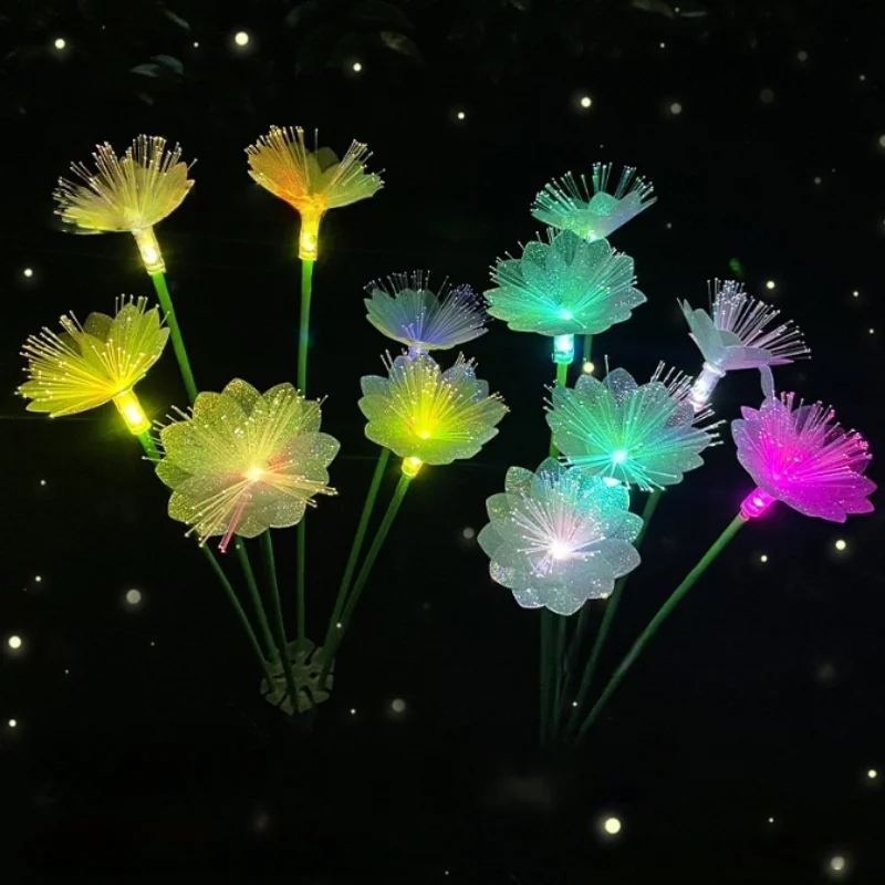 

1pc Solar Cherry Blossom Flower Lights Solar Ground Plug Atmosphere Lights Garden Lights Lawn Lights Garden Decoration