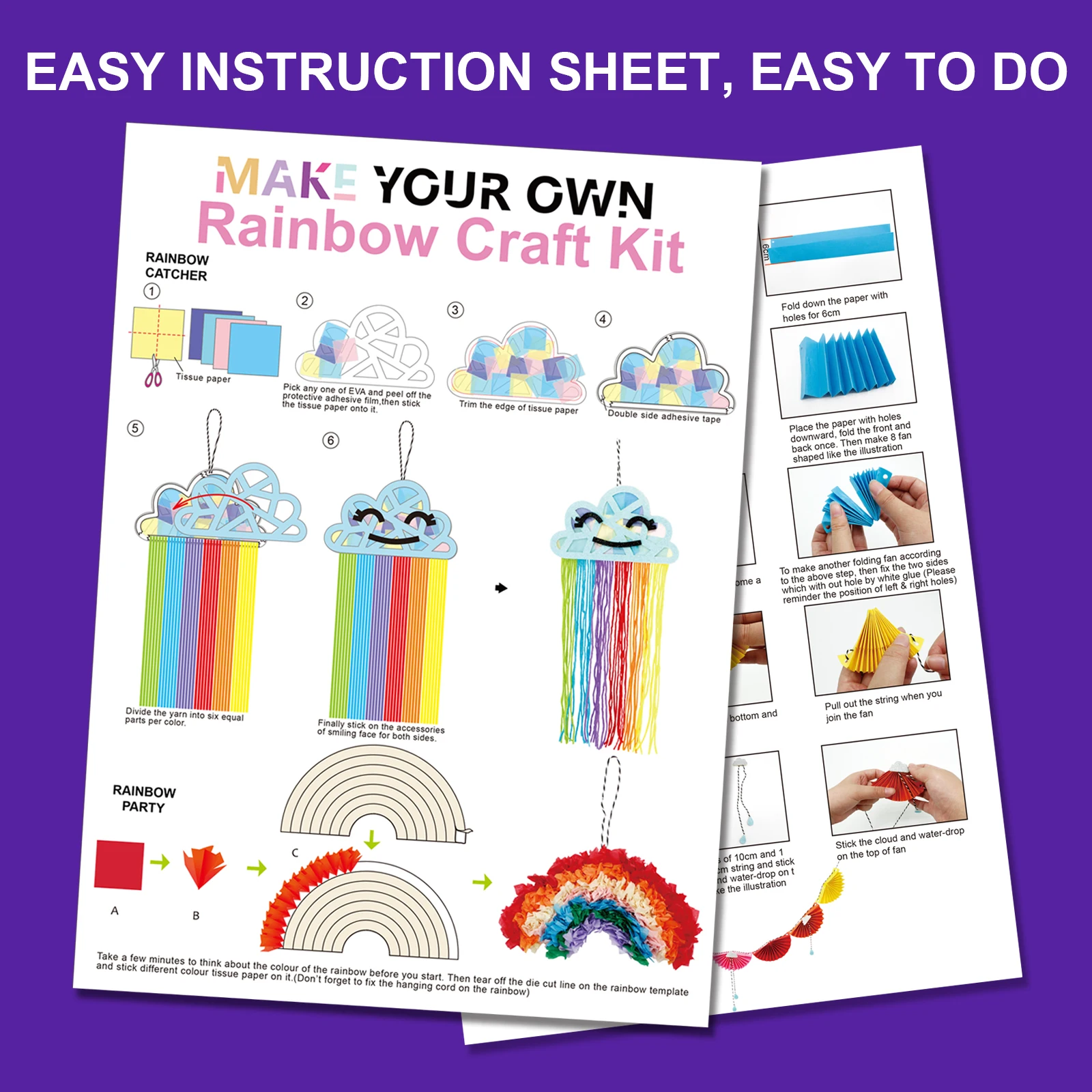 DIY Craft Rainbow Supplies Kits Sets Gifts for Kids for Adults for Boy for Teenager Girls, Birthday gifts