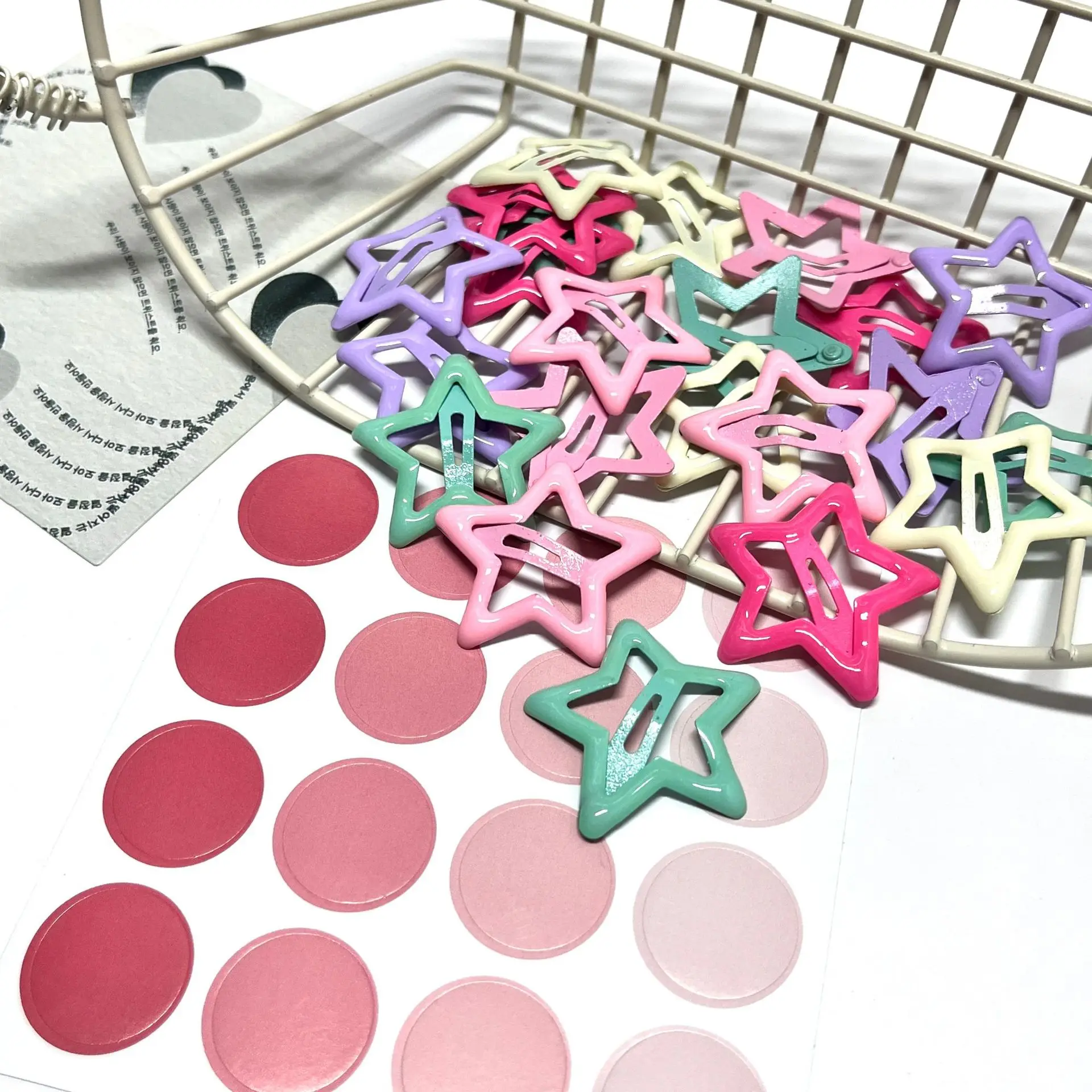 10 قطعة/المجموعة بسيطة Y2k بلون الدوبامين ستار دبوس الشعر للنساء الخماسية نجمة الانفجارات كليب BB كليب دبوس الشعر #3