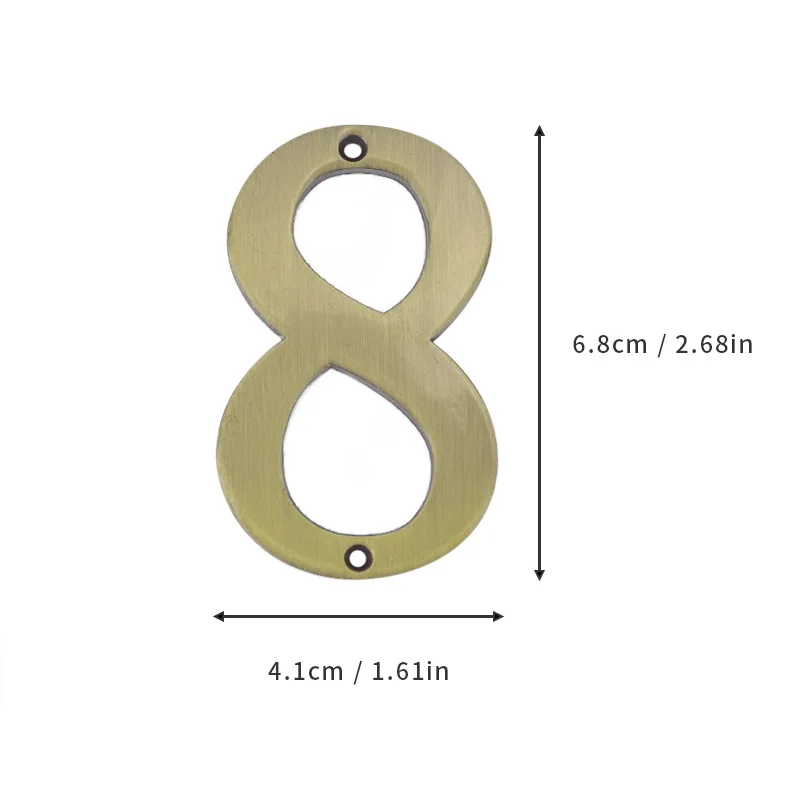 Simple 7cm Metal House Number Outdoor Door Plate Number Gold Digits Hotel Office Address Residential Number