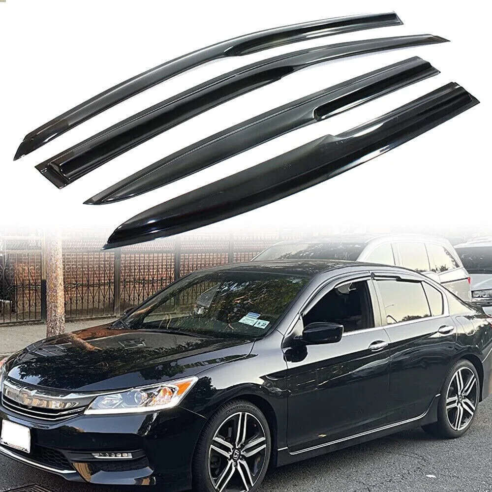

For 2013-17 Honda Accord JDM Wavy Window Visors Wind Deflectors Sun Rain