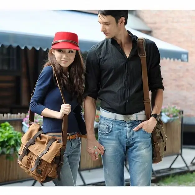 

Fashionable waterproof and wear-resistant canvas computer storage crossbody men's bag with large capacity single-shoulder bag