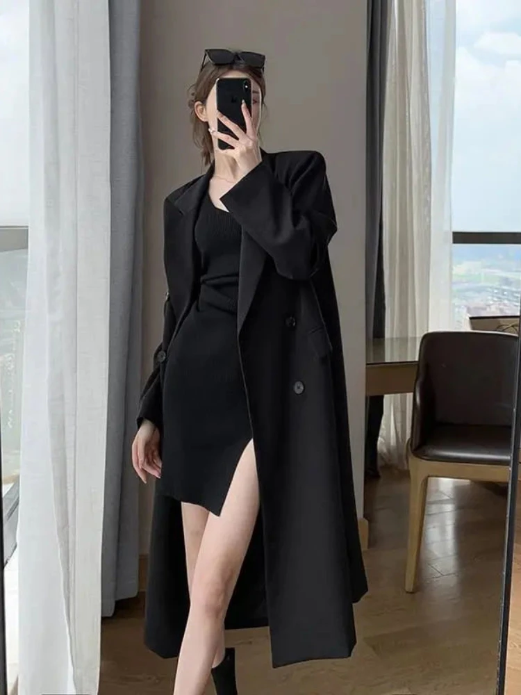 black dress and trench coat Giselle Black Trench Coat - US 2 main image 0