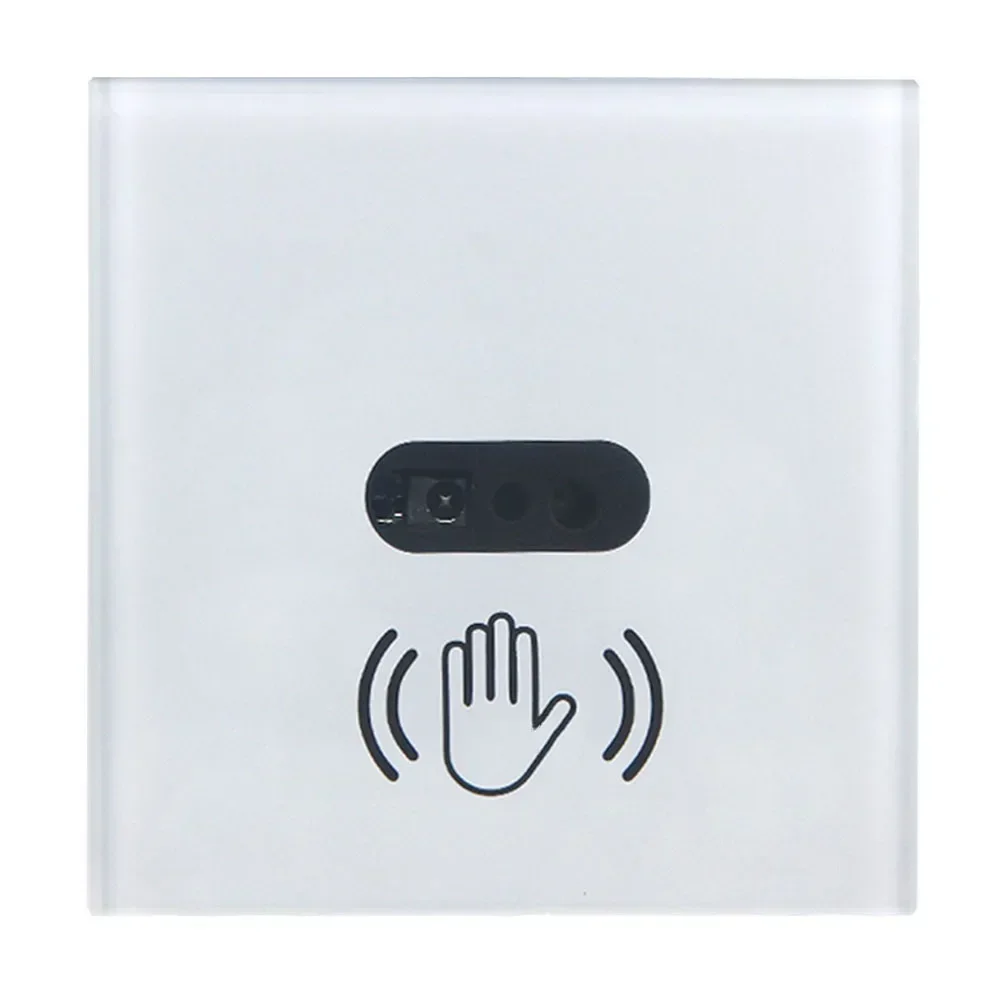 CoRui 10A Wall Light Switch Infrared Induction Steel Protective Glass Panel White Scratch Resistant Enhanced Safety