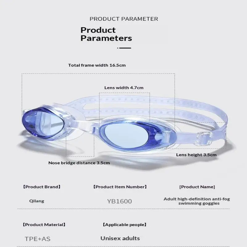

1PC Men's Diving Equipment Small Frame Adult Swimming Glasses Silicone Goggle HD Waterproof And Anti-fog Women