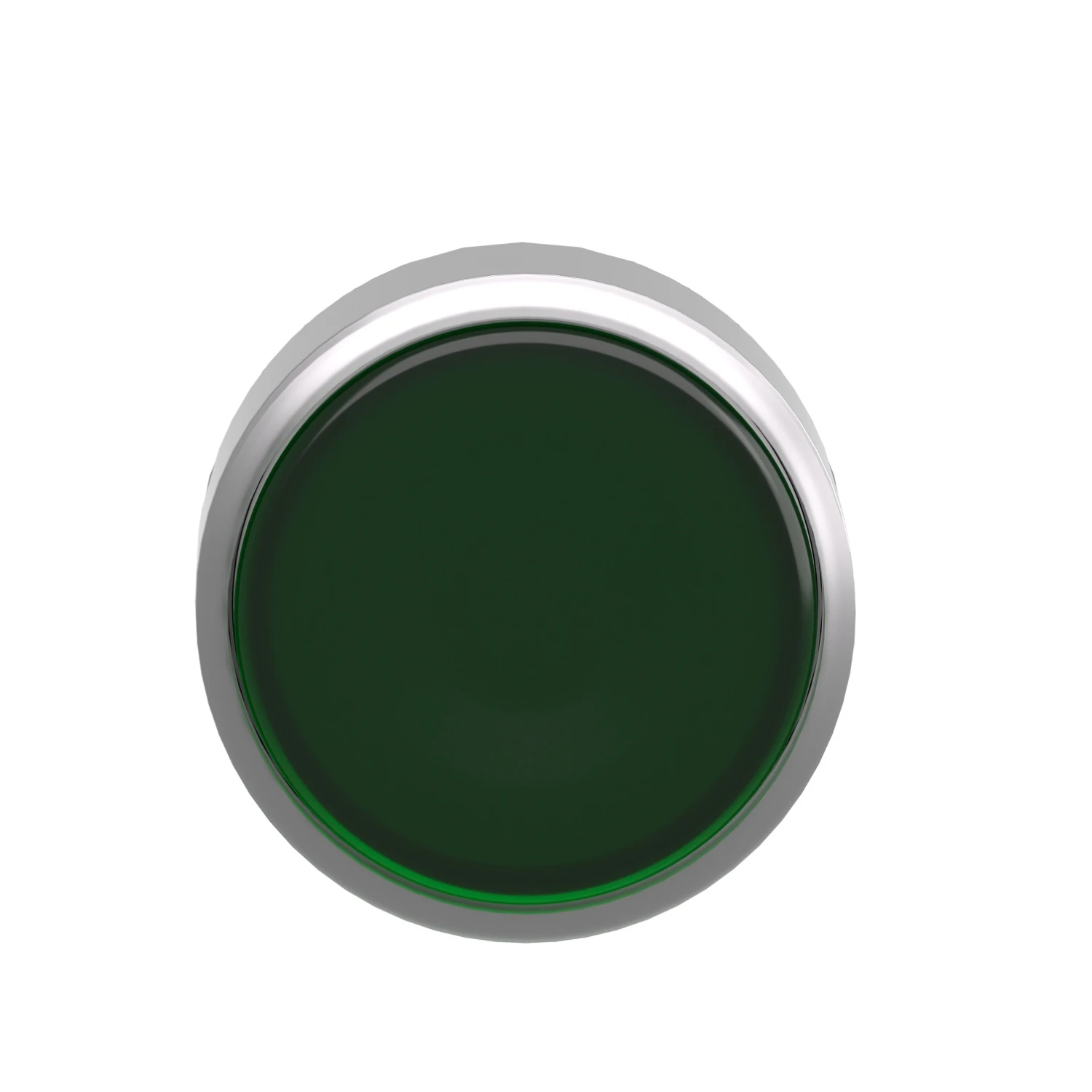 ZB4BW333 Head for illuminated push button, Harmony XB4, metal, green flush, 22mm, universal LED, spring return, plan lens