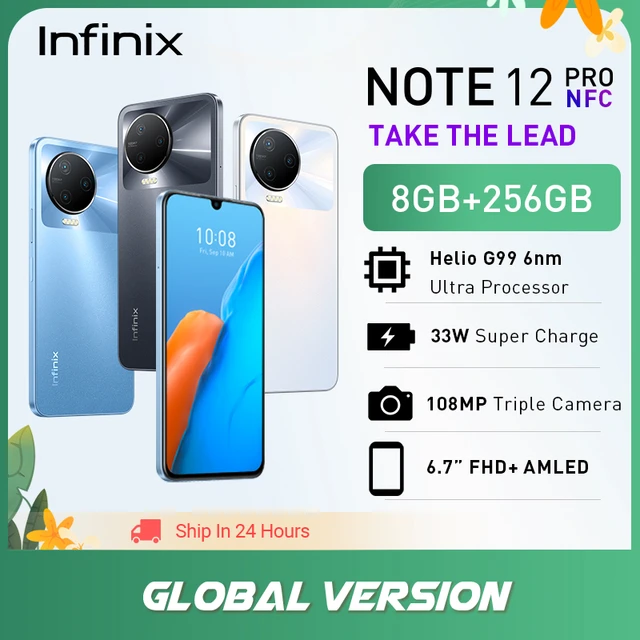 Global Version infinix NOTE 12 PRO 4G NFC Smartphone 8GB 256GB Helio G99  Processor 6.7