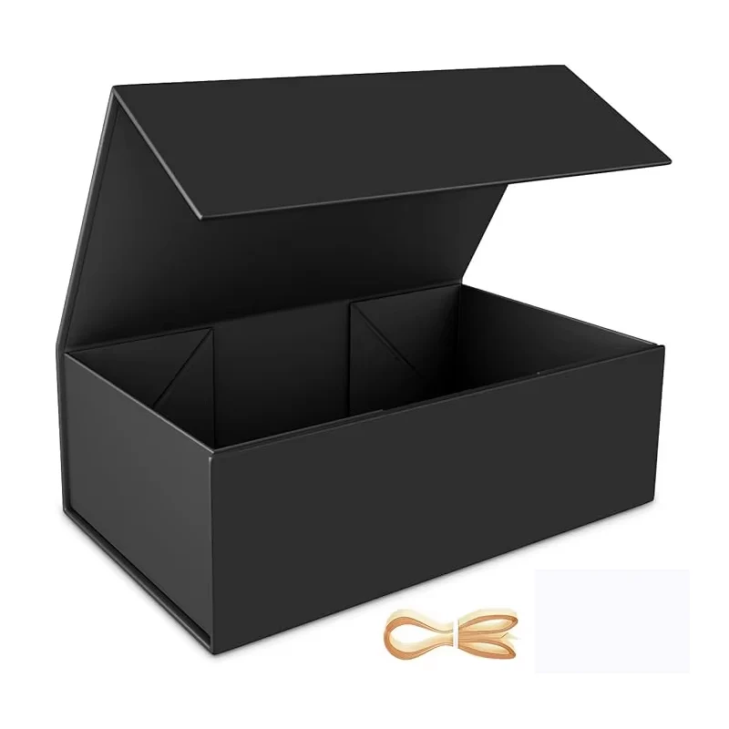 

Black Gift boxes for Presents with Lids Magnetic Closure Rectangle Collapsible for Groomsman Proposal Box