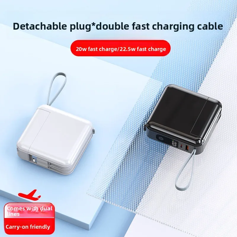 

for IPhone for Samsung Powerbank Power Bank 22.5W Fast Charging Powerbank 15000mAh with Cable AC Plug Wall Charger