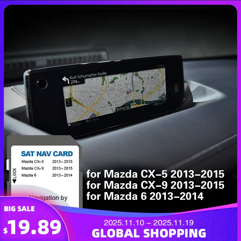 

SD Navi Card Europe UK Turkey Map for Mazda 6 CX5 CX9 Car 2025 Navigation 8GB Sat Nav Accessories