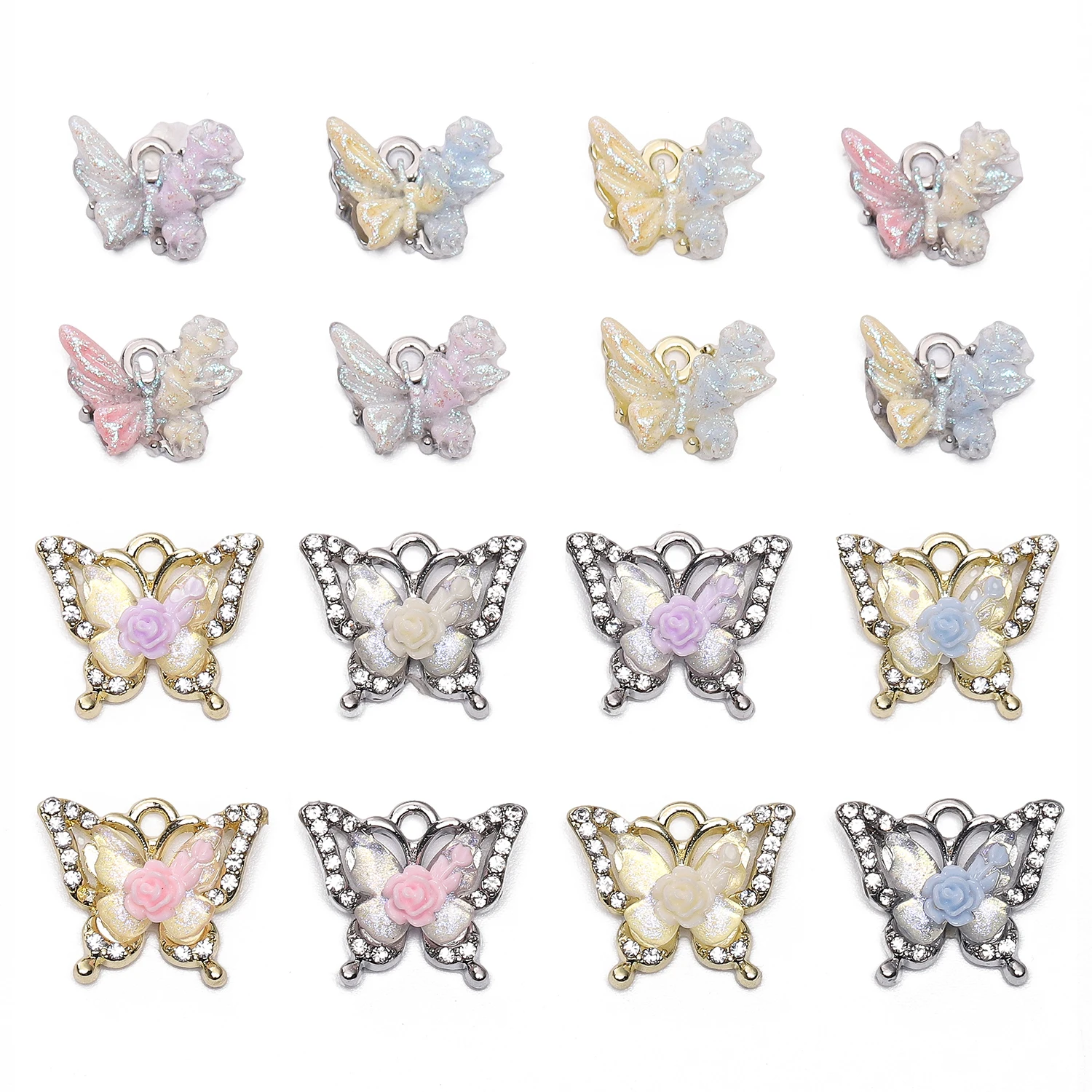 

1PC Butterfly Beading Pendant Alloy Beads Charms Crystal Charms for DIY Earrings Bracelets Necklace Jewelry Making Accessories