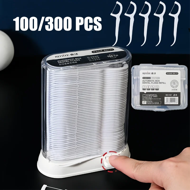 

Automatic Dental Floss Dispenser with Disposable Dental Floss Oral Care Portable Picks Box Dental Floss Pick