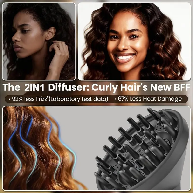 AC93-Faster Dan Define Wavy, Cu-Rly Diffuser Attachment Untuk Shark Flexstyle Untuk Pengering Rambut