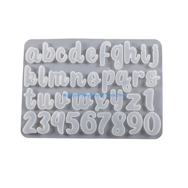 E56A Silicone Alphabets Resin Molds Lowercase Letter Number Casting Mold Jewelry Tool