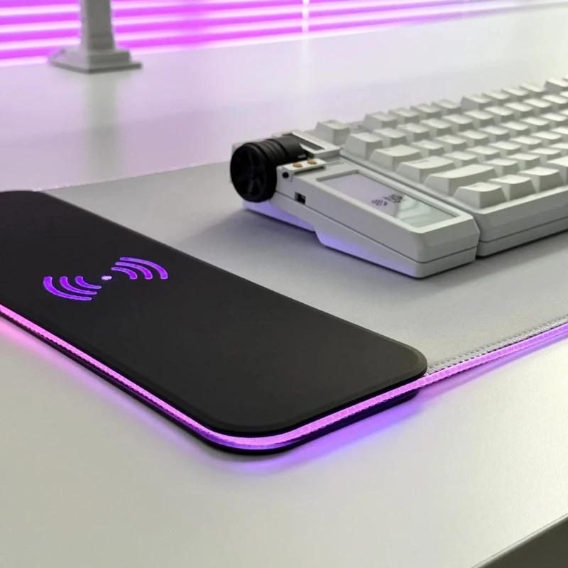 

15W Wireless Charging Mouse Pad Customized RGB Extra Large Waterproof Desk Mat 4mm Office Esports Gaming Mouse Pad Accessories