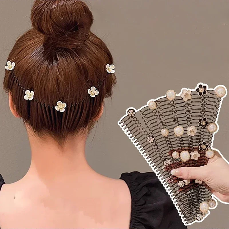 Camellia Hair Comb Invisible Bangs Hair Clip Tidy Hairpin Girls Hairpin Women Tools Fixed Inser Comb Hair Accessories Cabello