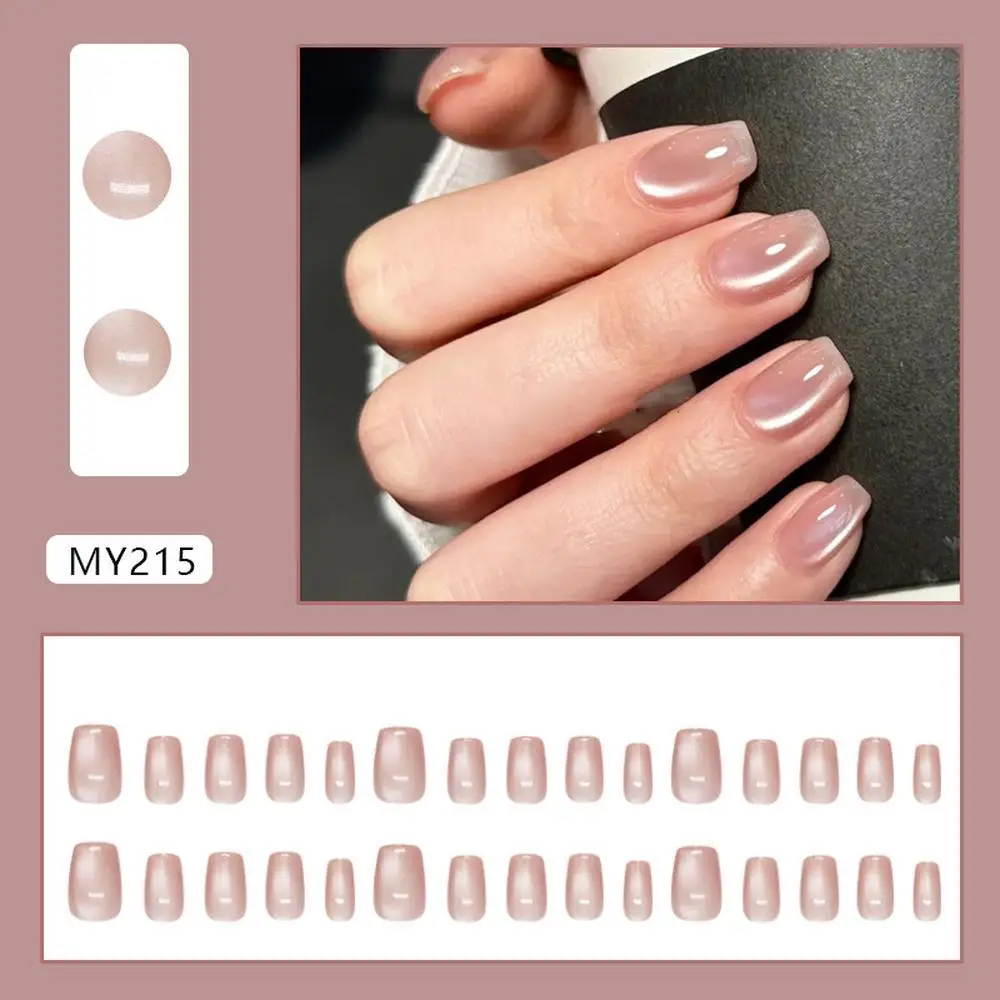 Yeux de chat d'ambiance rose marron doux et Simple, à la mode et polyvalents, clous de Style ins européen et américain portant des ongles