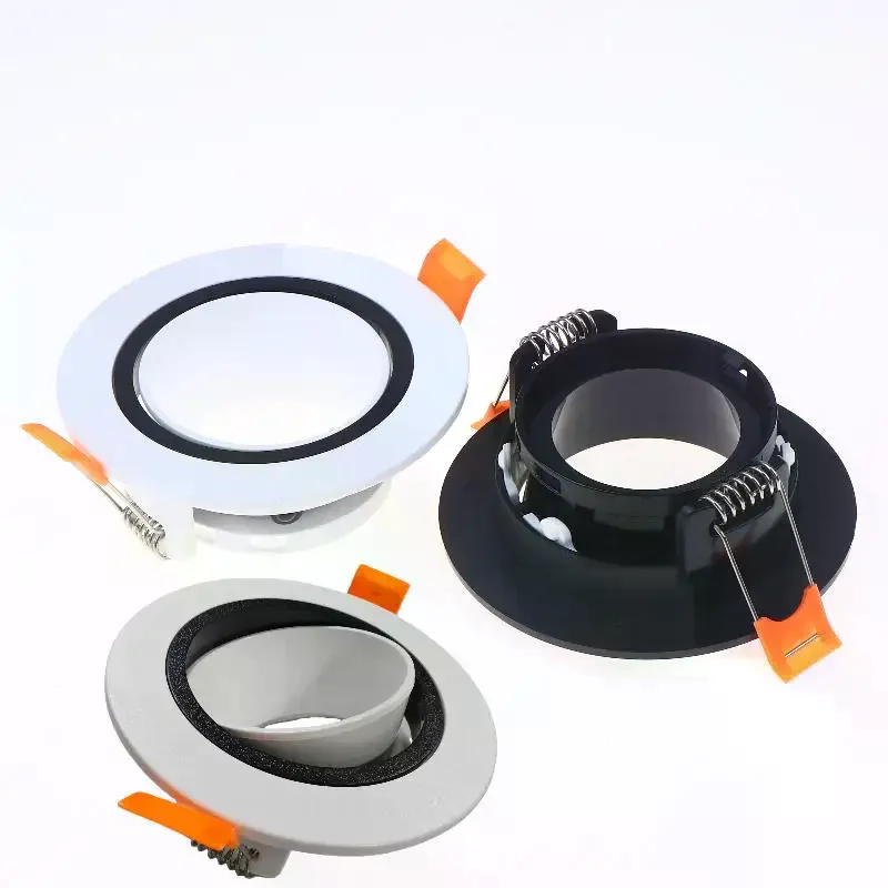 1Pcs Weiß Schwarz Runde Licht Kit Gu10 Basis Lampe Halter Einstellbare Decke Scheinwerfer Shell Zubehör